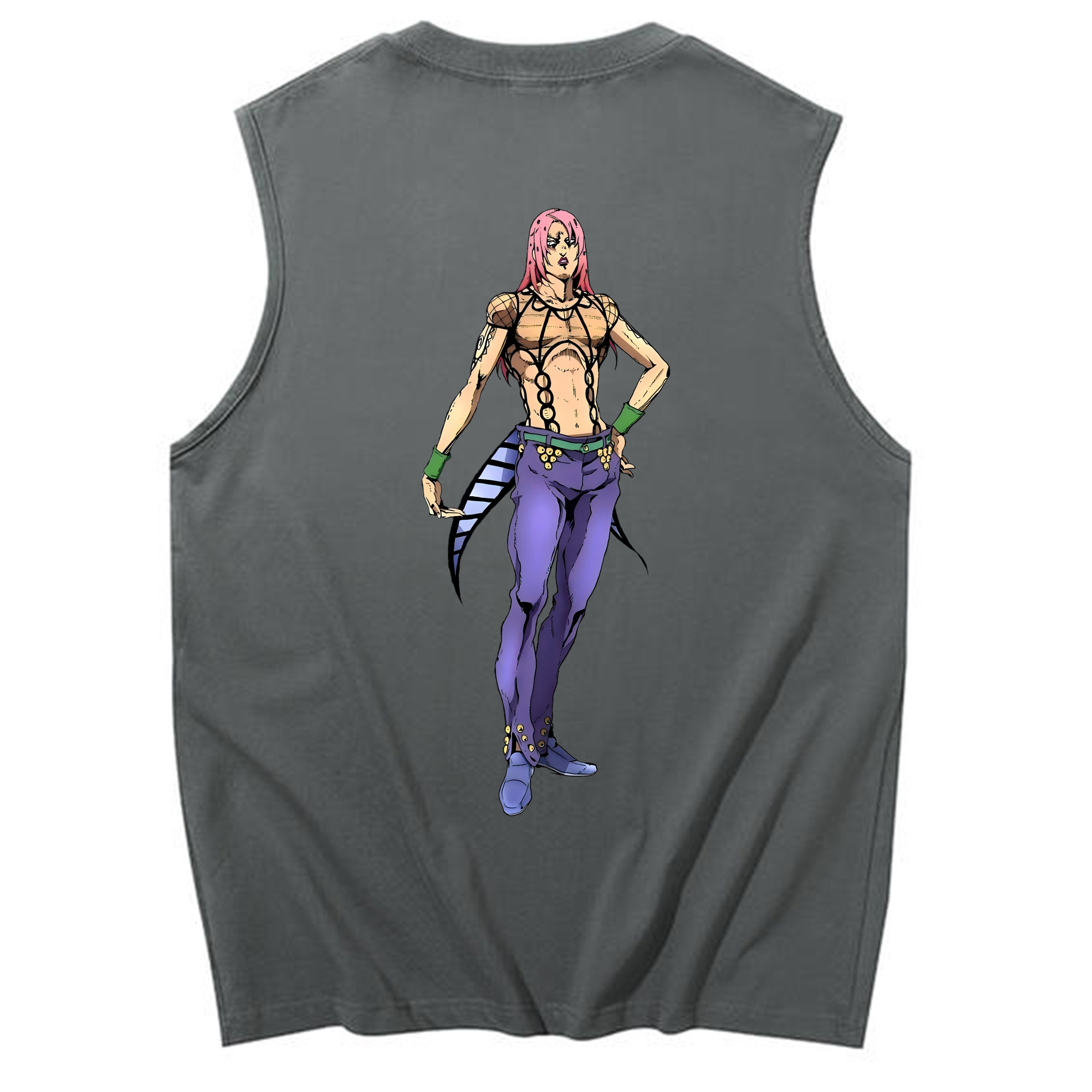（画像用） ジョジョの奇妙な冒険 ビネガー?ドッピオ JoJo's Bizarre Adventure Vinegar Doppio コットン100％タンクトップ（背面プリント）